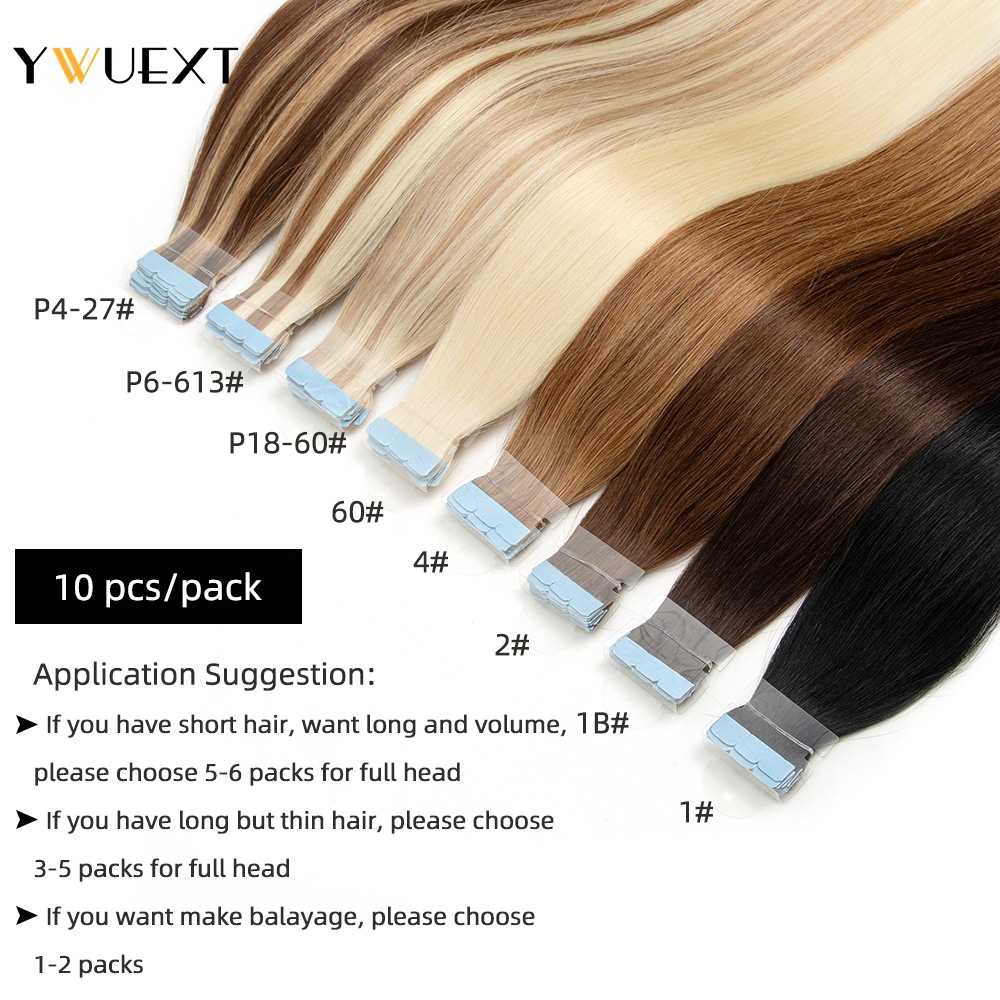 YWUEXT Mini Tape in Human Hair - đánh giá và giá Invisible Tape In Extensions Real Hair