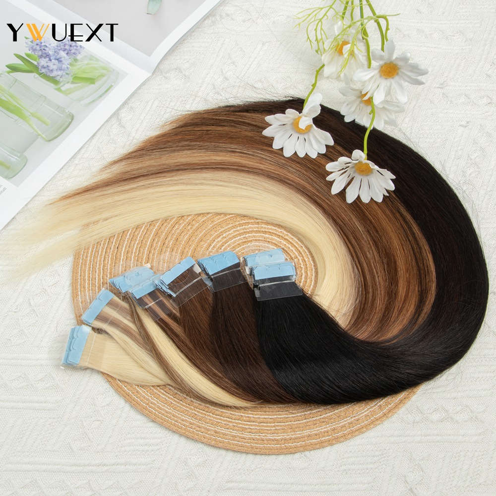 YWUEXT Mini Tape in Human Hair - đánh giá và giá Invisible Tape In Extensions Real Hair