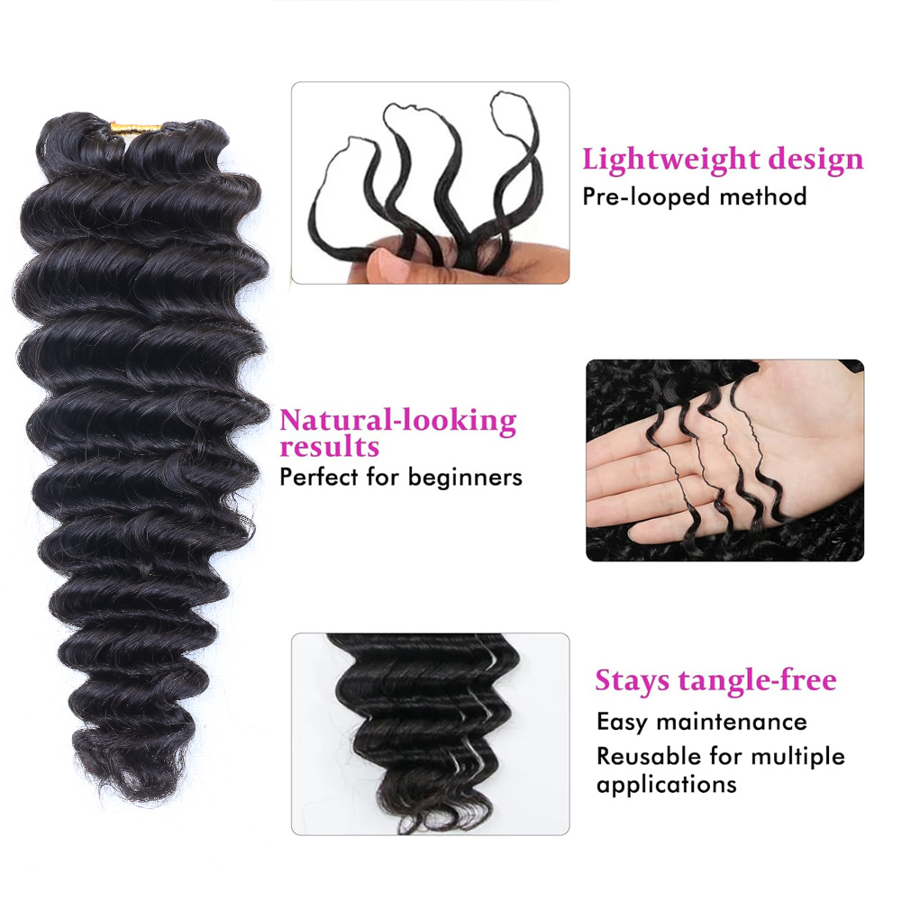 Natural Black Deep Wave Feathe - đánh giá và giá Hair Bundles