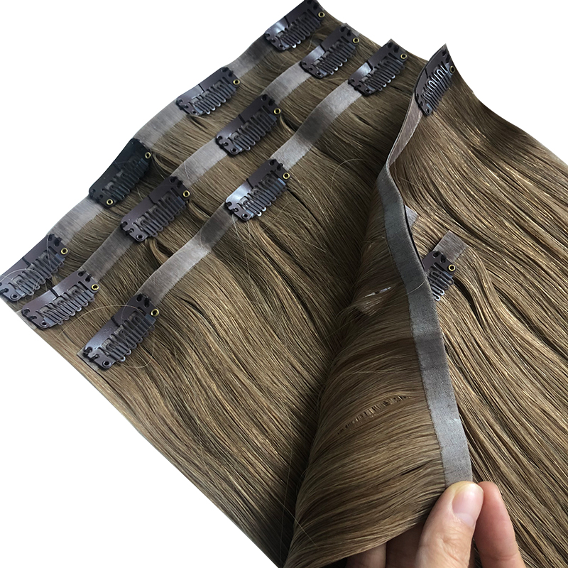 Straight Invisible PU Clip In  - đánh giá và giá Seamless Clip In Hair Extensions Human Hair
