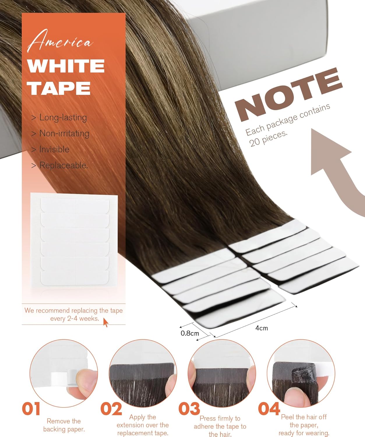 VeSunny Remy Tape In Hair Exte - đánh giá và giá Invisible Tape In Extensions Real Hair