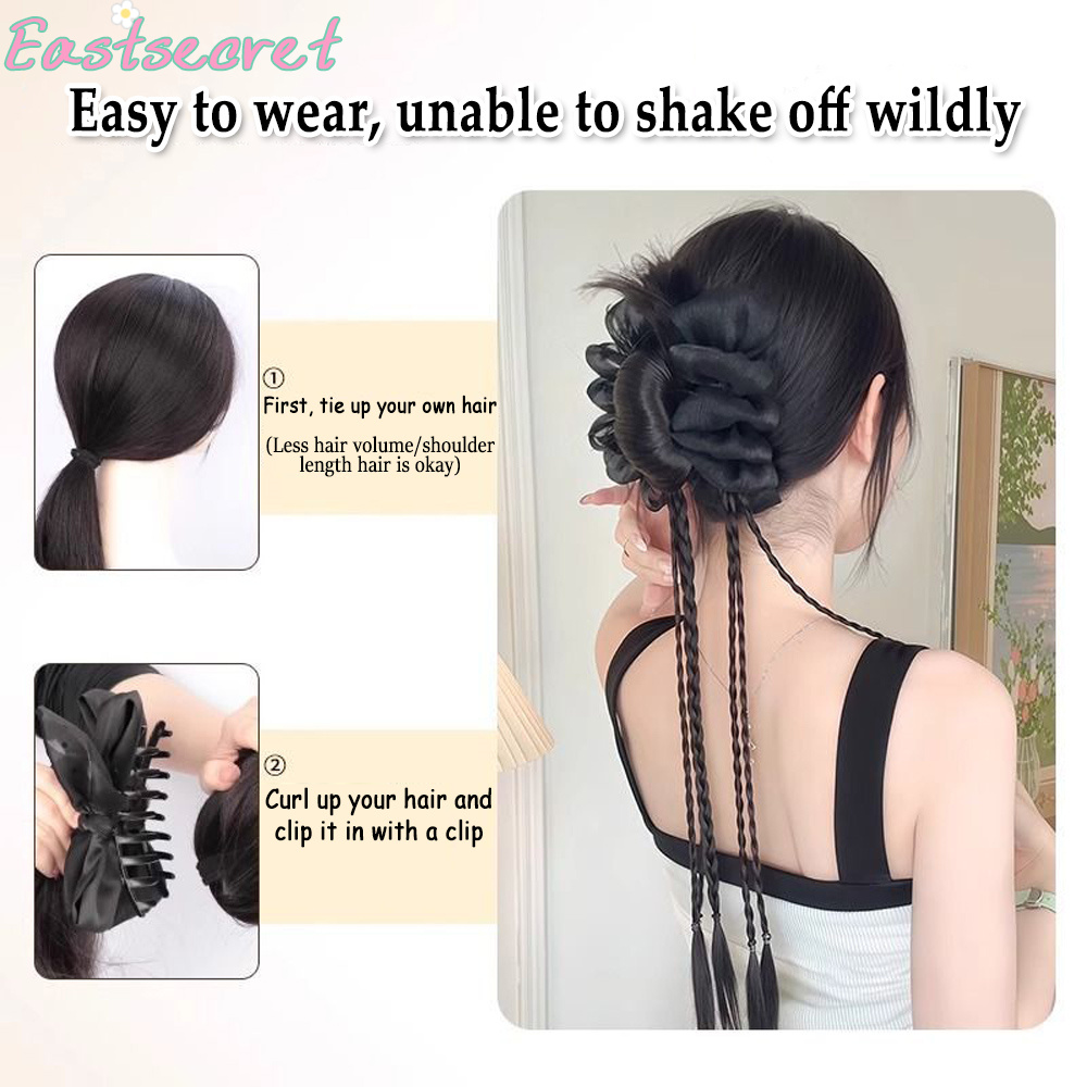 Black Bow Half-tie Hair Claw C - đánh giá và giá Claw Clip Messy Bun Hair Piece