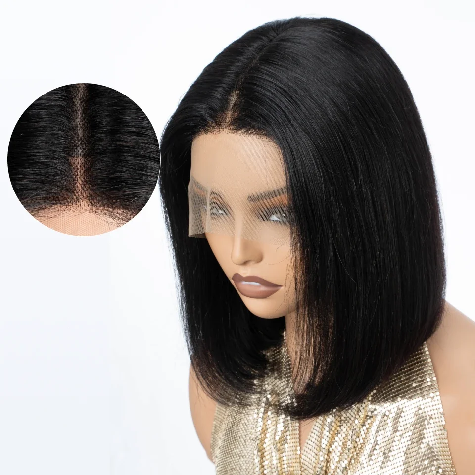 Straight Short Bob Wigs Human  - đánh giá và giá Glueless Wear And Go Human Hair Wig