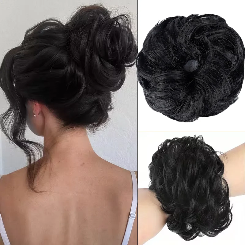 Elegant Curly Wave Messy Bun H - đánh giá và giá Claw Clip Messy Bun Hair Piece