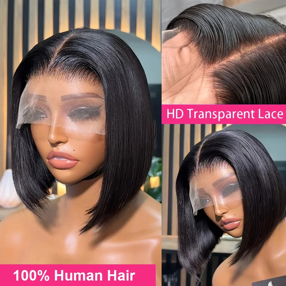 Bob Wig Human Hair Short Strai - đánh giá và giá Glueless Wear And Go Human Hair Wig