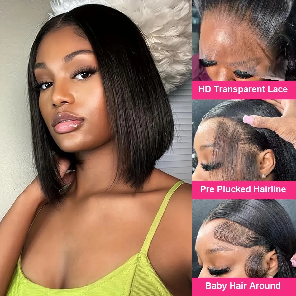 Bob Wig Human Hair Short Strai - đánh giá và giá Glueless Wear And Go Human Hair Wig