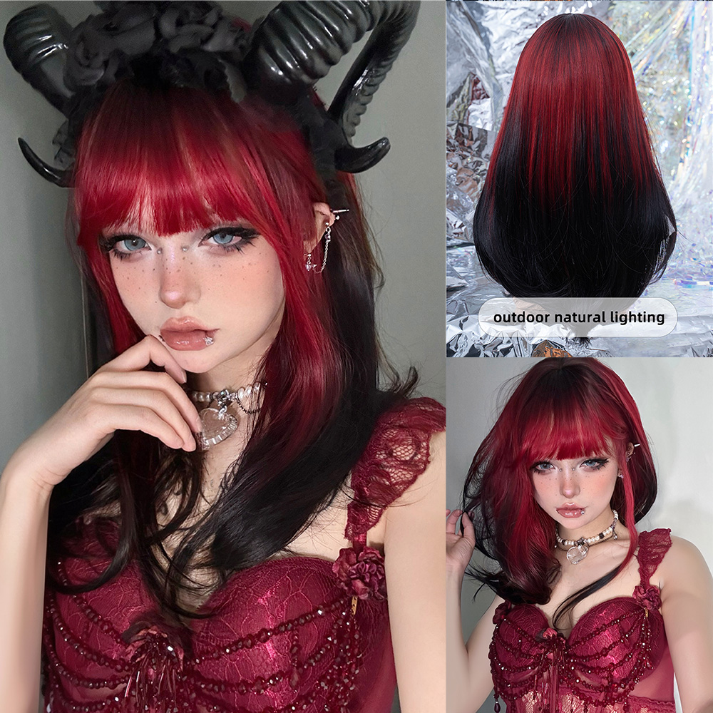 20Inch Sexy Black Red Ombre Sy - đánh giá và giá Synthetic Braided Wigs For Black Women