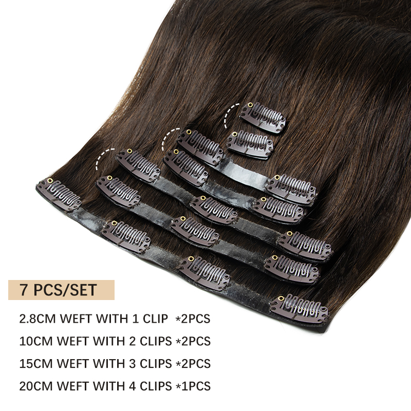 Invisible Thick PU Clip In Hum - đánh giá và giá Seamless Clip In Hair Extensions Human Hair