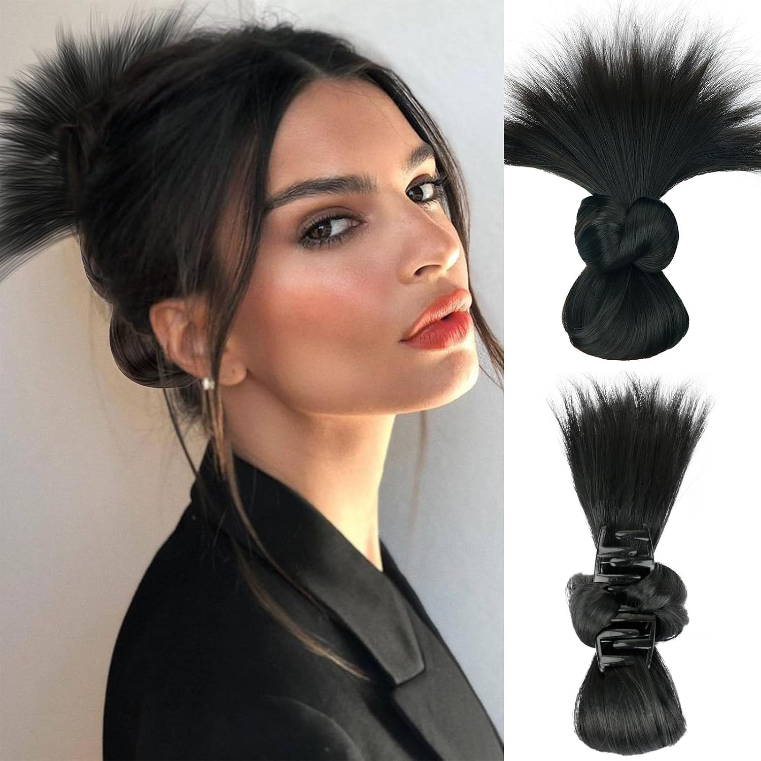 Messy Bun Hair Piece Dark Brow - đánh giá và giá Claw Clip Messy Bun Hair Piece