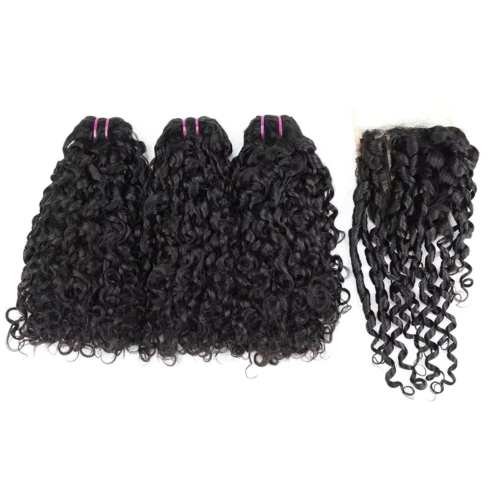 Pixie Curl Hair Bundles with C - đánh giá và giá Deep Wave 3 Bundles With Closure